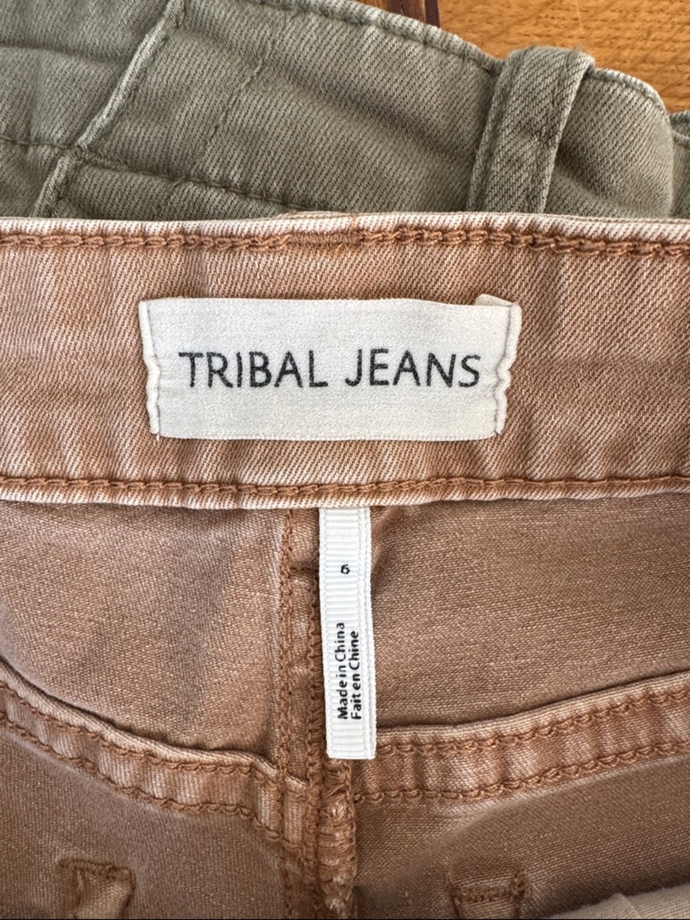 Tribal Brown Women's Denim Shorts - Picture 3 of 5